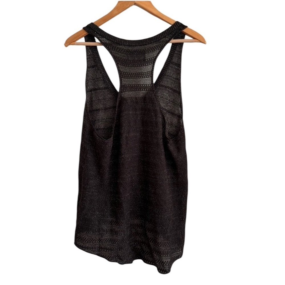 Zadig & Voltaire Large Black Sparkle Knit Tank Top Racerback Sleeveless - Picture 4 of 6